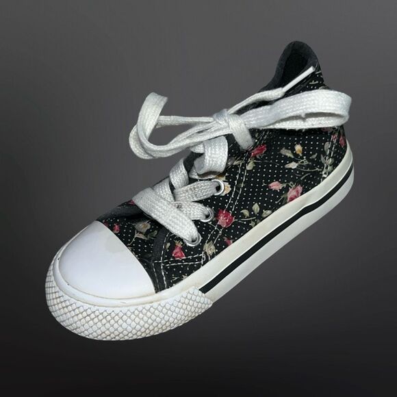 Toddler Canvas Kid Gets Flower High Tops Size 8 - Picture 9 of 9